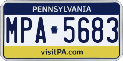 PA license plate MPA5683