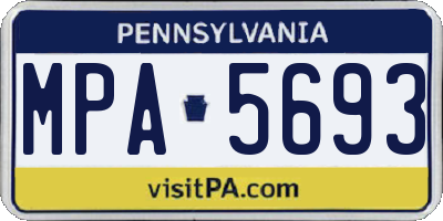 PA license plate MPA5693