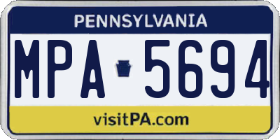 PA license plate MPA5694