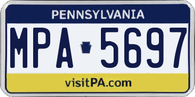 PA license plate MPA5697