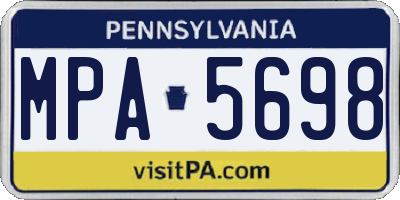 PA license plate MPA5698
