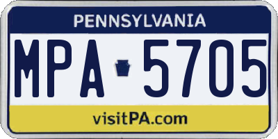 PA license plate MPA5705
