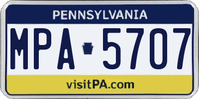 PA license plate MPA5707