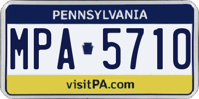 PA license plate MPA5710
