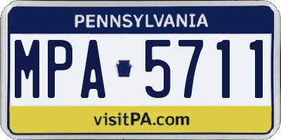 PA license plate MPA5711