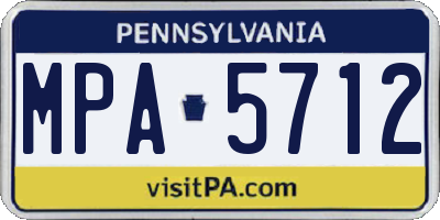 PA license plate MPA5712
