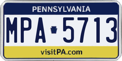 PA license plate MPA5713