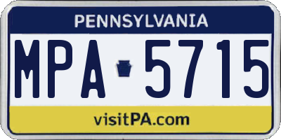 PA license plate MPA5715