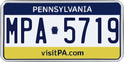 PA license plate MPA5719