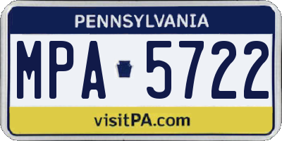 PA license plate MPA5722