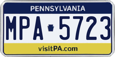 PA license plate MPA5723