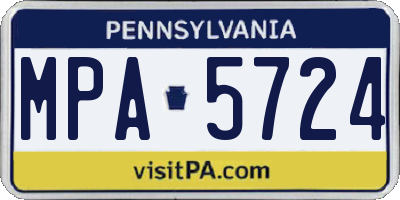 PA license plate MPA5724