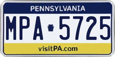 PA license plate MPA5725
