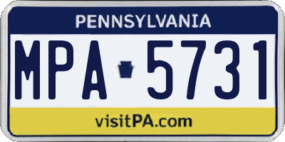 PA license plate MPA5731