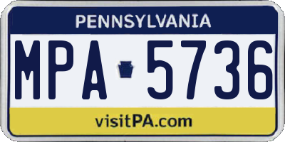 PA license plate MPA5736