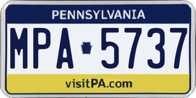 PA license plate MPA5737