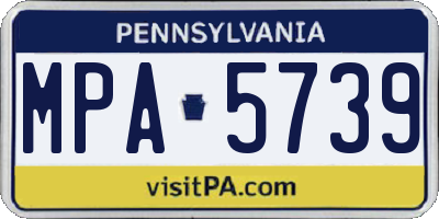PA license plate MPA5739