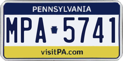 PA license plate MPA5741