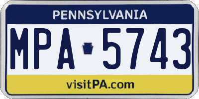 PA license plate MPA5743