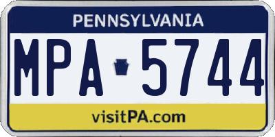 PA license plate MPA5744