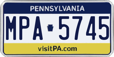 PA license plate MPA5745