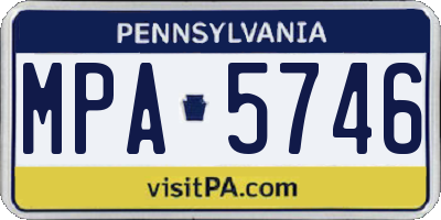 PA license plate MPA5746