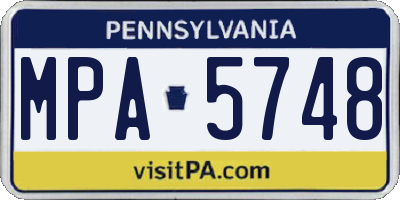 PA license plate MPA5748