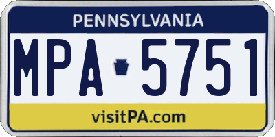 PA license plate MPA5751