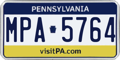 PA license plate MPA5764