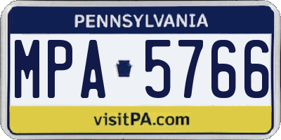 PA license plate MPA5766