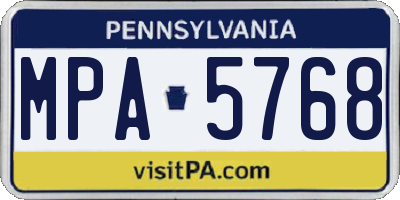 PA license plate MPA5768