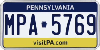 PA license plate MPA5769