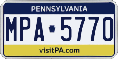 PA license plate MPA5770