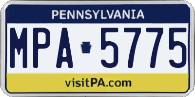 PA license plate MPA5775