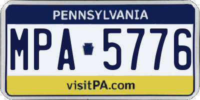 PA license plate MPA5776