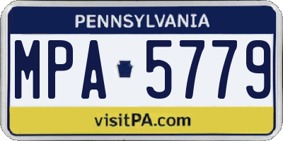 PA license plate MPA5779