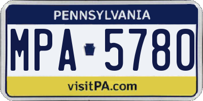 PA license plate MPA5780