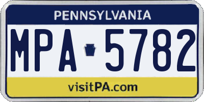 PA license plate MPA5782