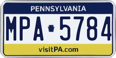 PA license plate MPA5784