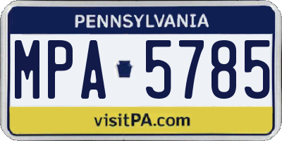 PA license plate MPA5785
