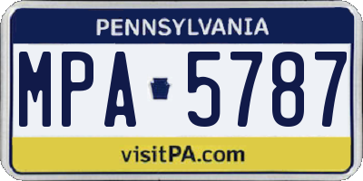 PA license plate MPA5787