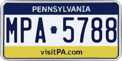 PA license plate MPA5788