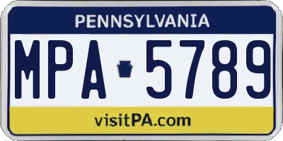 PA license plate MPA5789