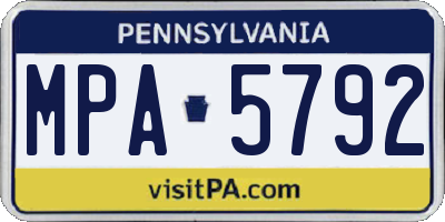 PA license plate MPA5792