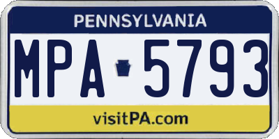 PA license plate MPA5793