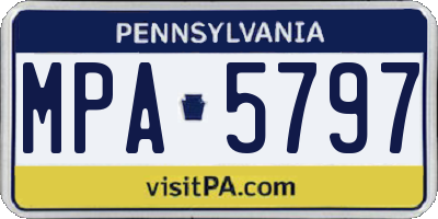 PA license plate MPA5797
