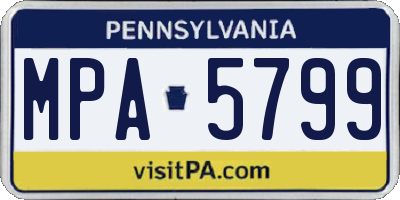 PA license plate MPA5799