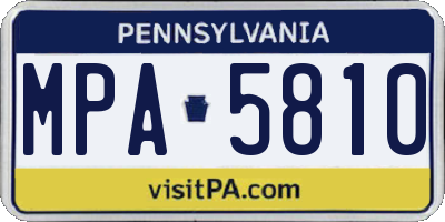 PA license plate MPA5810