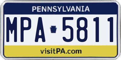 PA license plate MPA5811