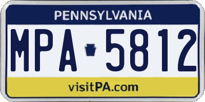 PA license plate MPA5812